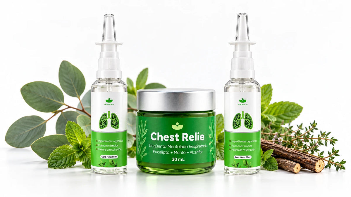 Kit Respira Libre: dos Spray Nasal de Nambu y el Ungüento Chest Relief, con eucalipto, menta, tomillo y regaliz