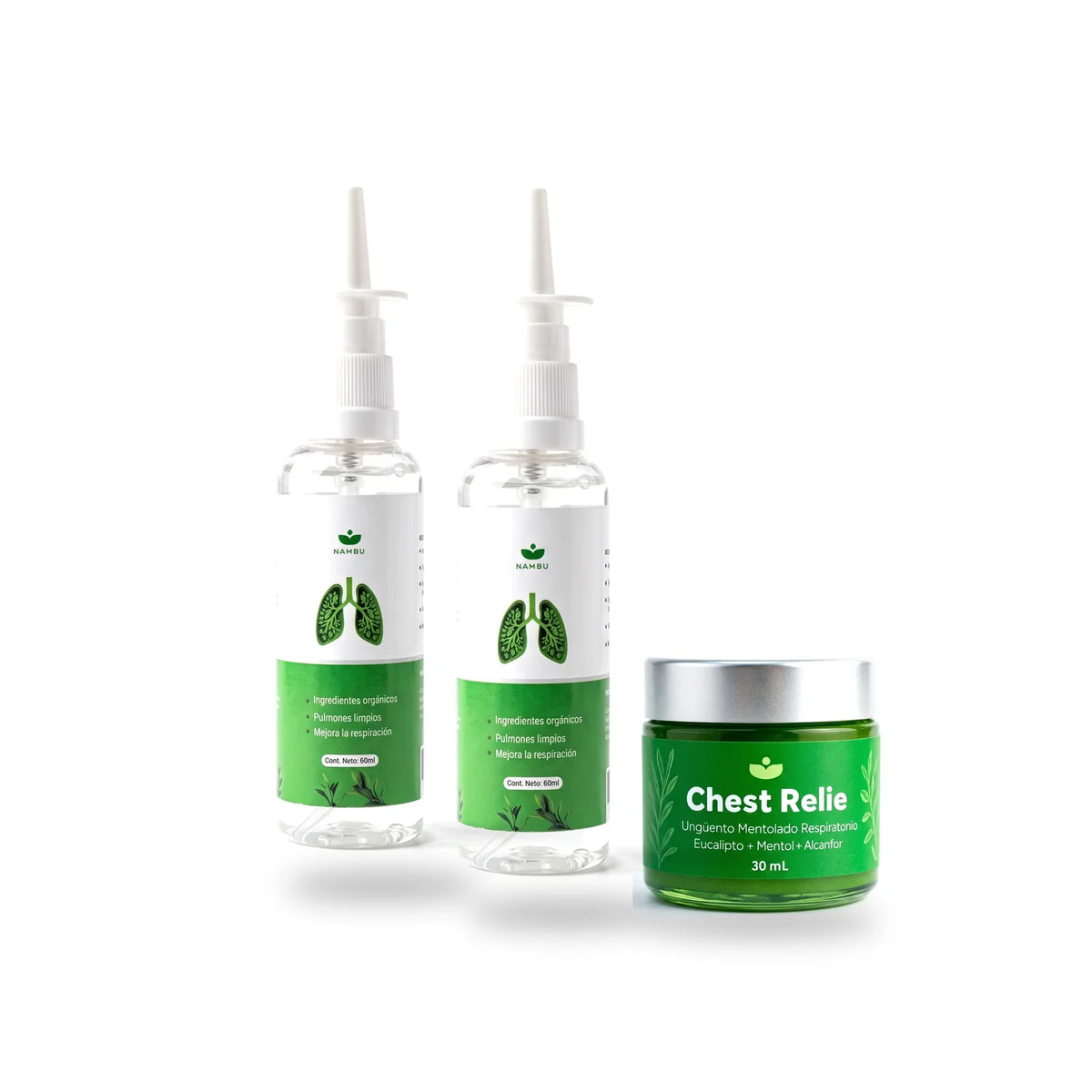 Kit Respira Libre: dos Spray Nasal de Nambu y el Ungüento Chest Relief